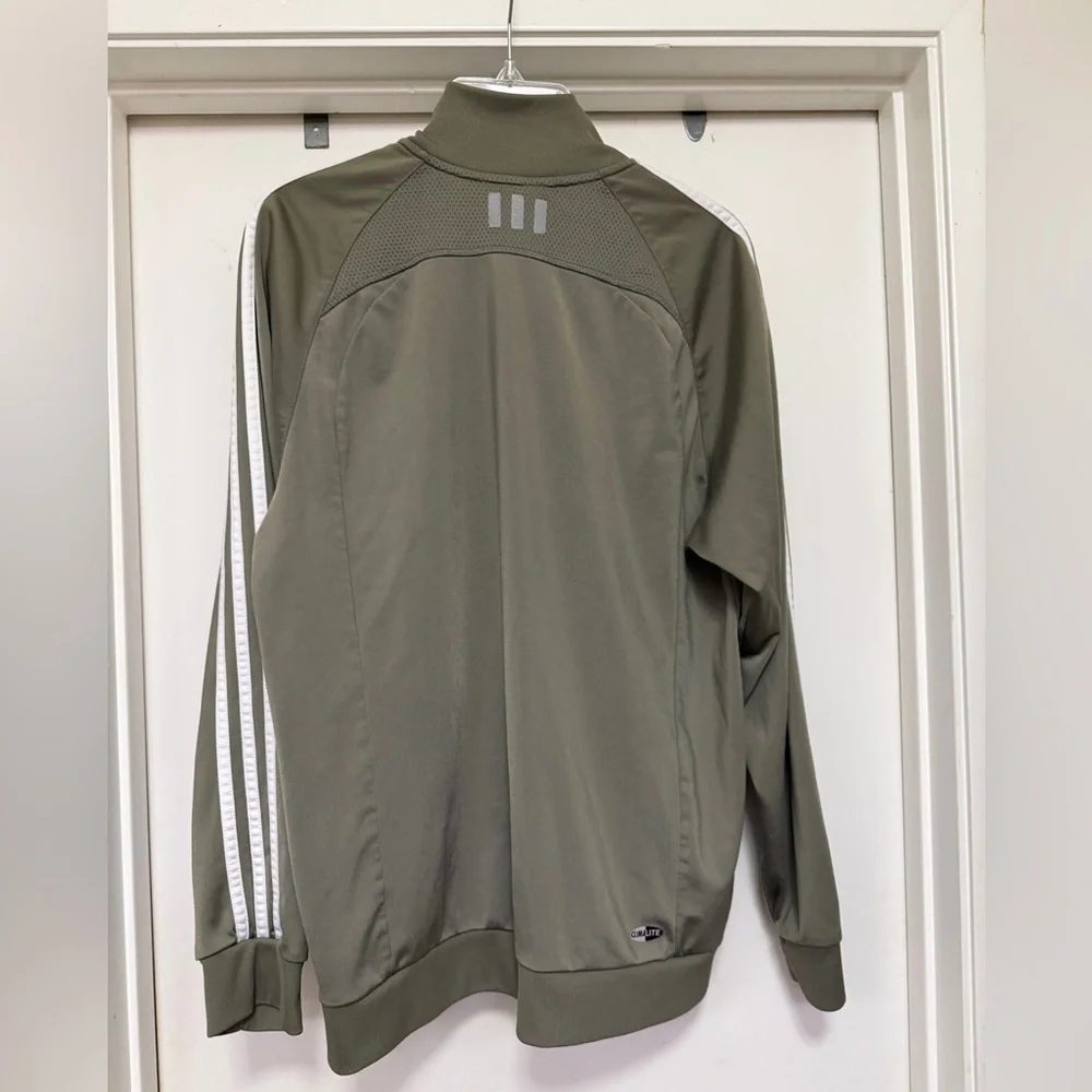 Adidas Clima365 track jacket - 3 stripes - size M - green - 2006